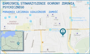 PORADNIA LECZENIA UZALEŻNIEŃ - ZAMOJSKIE STOWARZYSZENIE OCHRONY ZDROWIA PSYCHICZNEGO - JANA KILIŃSKIEGO 68/G,  ZAMOŚĆ