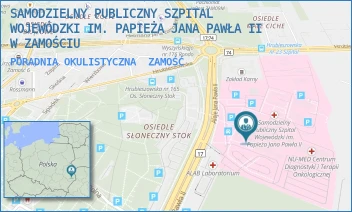 PORADNIA OKULISTYCZNA - SAMODZIELNY PUBLICZNY SZPITAL WOJEWÓDZKI IM. PAPIEŻA JANA PAWŁA II W ZAMOŚCIU - ALEJE JANA PAWŁA 10,  ZAMOŚĆ