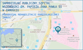 PODODDZIAŁ REHABILITACJI KARDIOLOGICZNEJ - SAMODZIELNY PUBLICZNY SZPITAL WOJEWÓDZKI IM. PAPIEŻA JANA PAWŁA II W ZAMOŚCIU - ALEJE JANA PAWŁA 10,  ZAMOŚĆ