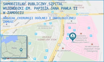 ODDZIAŁ CHIRURGII OGÓLNEJ I ONKOLOGICZNEJ - SAMODZIELNY PUBLICZNY SZPITAL WOJEWÓDZKI IM. PAPIEŻA JANA PAWŁA II W ZAMOŚCIU - ALEJE JANA PAWŁA 10,  ZAMOŚĆ