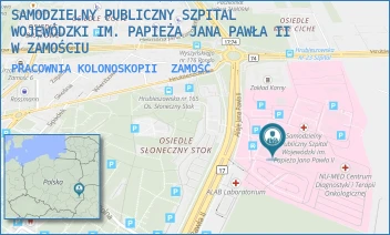 PRACOWNIA KOLONOSKOPII - SAMODZIELNY PUBLICZNY SZPITAL WOJEWÓDZKI IM. PAPIEŻA JANA PAWŁA II W ZAMOŚCIU - ALEJE JANA PAWŁA 10,  ZAMOŚĆ