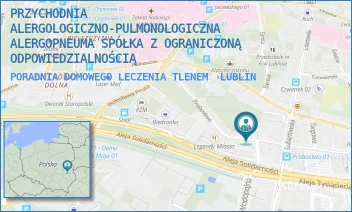 PORADNIA DOMOWEGO LECZENIA TLENEM - PRZYCHODNIA ALERGOLOGICZNO-PULMONOLOGICZNA ALERGOPNEUMA SPÓŁKA Z OGRANICZONĄ ODPOWIEDZIALNOŚCIĄ - PROBOSTWO 5/1,  LUBLIN