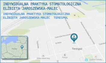 INDYWIDUALNA PRAKTYKA STOMATOLOGICZNA ELŻBIETA JAROSZEWSKA-MALEC - INDYWIDUALNA PRAKTYKA STOMATOLOGICZNA ELŻBIETA JAROSZEWSKA-MALEC - SIENKIEWICZA 30,  TERESPOL