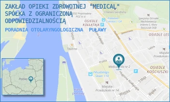 PORADNIA OTOLARYNGOLOGICZNA - ZAKŁAD OPIEKI ZDROWOTNEJ "MEDICAL" SPÓŁKA Z OGRANICZONĄ ODPOWIEDZIALNOŚCIĄ - KOŁŁĄTAJA 18,  PUŁAWY