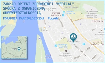 PORADNIA KARDIOLOGICZNA - ZAKŁAD OPIEKI ZDROWOTNEJ "MEDICAL" SPÓŁKA Z OGRANICZONĄ ODPOWIEDZIALNOŚCIĄ - KOŁŁĄTAJA 18,  PUŁAWY