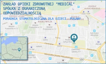 PORADNIA STOMATOLOGICZNA DLA DZIECI - ZAKŁAD OPIEKI ZDROWOTNEJ "MEDICAL" SPÓŁKA Z OGRANICZONĄ ODPOWIEDZIALNOŚCIĄ - POLNA 18,  PUŁAWY