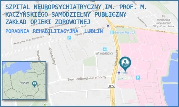 PORADNIA REHABILITACYJNA - SZPITAL NEUROPSYCHIATRYCZNY IM. PROF. M. KACZYŃSKIEGO SAMODZIELNY PUBLICZNY ZAKŁAD OPIEKI ZDROWOTNEJ - ABRAMOWICKA 2,  LUBLIN