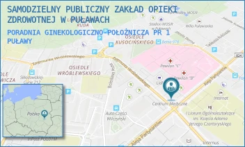 PORADNIA GINEKOLOGICZNO-POŁOŻNICZA PR 1 - SAMODZIELNY PUBLICZNY ZAKŁAD OPIEKI ZDROWOTNEJ W PUŁAWACH - PARTYZANTÓW 17,  PUŁAWY