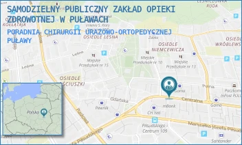 PORADNIA CHIRURGII URAZOWO-ORTOPEDYCZNEJ - SAMODZIELNY PUBLICZNY ZAKŁAD OPIEKI ZDROWOTNEJ W PUŁAWACH - CENTRALNA 16,  PUŁAWY