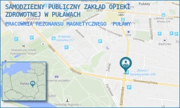 PRACOWNIA REZONANSU MAGNETYCZNEGO - SAMODZIELNY PUBLICZNY ZAKŁAD OPIEKI ZDROWOTNEJ W PUŁAWACH - ZIELONA 19,  PUŁAWY