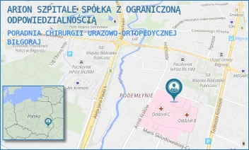 PORADNIA CHIRURGII URAZOWO-ORTOPEDYCZNEJ - ARION SZPITALE SPÓŁKA Z OGRANICZONĄ ODPOWIEDZIALNOŚCIĄ W RESTRUKTURYZACJI - POJASKA 5,  BIŁGORAJ