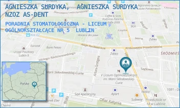 PORADNIA STOMATOLOGICZNA - LICEUM OGÓLNOKSZTAŁCĄCE NR 5 - AGNIESZKA SURDYKA,  AGNIESZKA SURDYKA NZOZ AS-DENT - LIPOWA 7,  LUBLIN