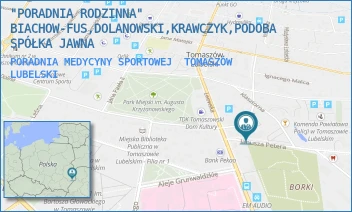 PORADNIA MEDYCYNY SPORTOWEJ - "PORADNIA RODZINNA" BIACHOW-FUS,DOLANOWSKI,KRAWCZYK,PODOBA SPÓŁKA JAWNA - PETERA 3,  TOMASZÓW LUBELSKI