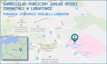 PORADNIA CHIRURGII OGÓLNEJ - SAMODZIELNY PUBLICZNY ZAKŁAD OPIEKI ZDROWOTNEJ W LUBARTOWIE - CICHA 14,  LUBARTÓW