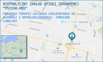 PORADNIA TERAPII LECZENIA UZALEŻNIENIA OD ALKOHOLU I WSPÓŁUZALEŻNIENIA - NIEPUBLICZNY ZAKŁAD OPIEKI ZDROWOTNEJ "PSYCHO-MED" - JANUSZA PETERA 2A,  TOMASZÓW LUBELSKI