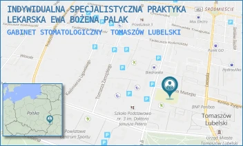 GABINET STOMATOLOGICZNY - INDYWIDUALNA SPECJALISTYCZNA PRAKTYKA LEKARSKA EWA BOŻENA PALAK - JANA MATEJKI 7,  TOMASZÓW LUBELSKI