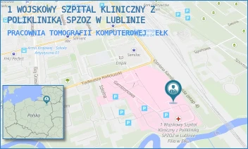 PRACOWNIA TOMOGRAFII KOMPUTEROWEJ - 1 WOJSKOWY SZPITAL KLINICZNY Z POLIKLINIKĄ SPZOZ W LUBLINIE - TADEUSZA KOŚCIUSZKI 30,  EŁK