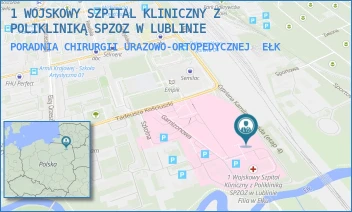 PORADNIA CHIRURGII URAZOWO-ORTOPEDYCZNEJ - 1 WOJSKOWY SZPITAL KLINICZNY Z POLIKLINIKĄ SPZOZ W LUBLINIE - TADEUSZA KOŚCIUSZKI 30,  EŁK