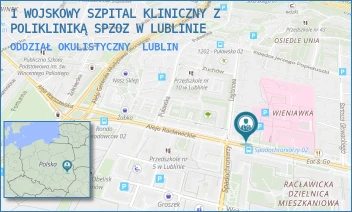 ODDZIAŁ OKULISTYCZNY - 1 WOJSKOWY SZPITAL KLINICZNY Z POLIKLINIKĄ SPZOZ W LUBLINIE - AL. RACŁAWICKIE 23,  LUBLIN