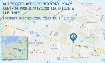 PORADNIA ORTOPEDYCZNA FILIA NR 1 - WOJEWÓDZKI OŚRODEK MEDYCYNY PRACY CENTRUM PROFILAKTYCZNO LECZNICZE W LUBLINIE - NAŁĘCZOWSKA 27,  LUBLIN
