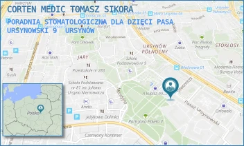 PORADNIA STOMATOLOGICZNA DLA DZIECI PASA URSYNOWSKI 9 - CORTEN MEDIC TOMASZ SIKORA - PASA URSYNOWSKI 9,  URSYNÓW