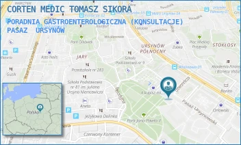 PORADNIA GASTROENTEROLOGICZNA (KONSULTACJE) PASAZ - CORTEN MEDIC TOMASZ SIKORA - PASA URSYNOWSKI 9,  URSYNÓW