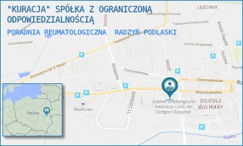 PORADNIA REUMATOLOGICZNA - "KURACJA" SPÓŁKA Z OGRANICZONĄ ODPOWIEDZIALNOŚCIĄ - WARSZAWSKA 17,  RADZYŃ PODLASKI