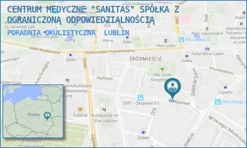 PORADNIA OKULISTYCZNA - CENTRUM MEDYCZNE "SANITAS" SPÓŁKA Z OGRANICZONĄ ODPOWIEDZIALNOŚCIĄ - OKOPOWA 3,  LUBLIN