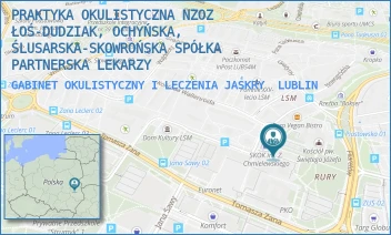 GABINET OKULISTYCZNY I LECZENIA JASKRY - PRAKTYKA OKULISTYCZNA NZOZ ŁOŚ-DUDZIAK, OCHYŃSKA, ŚLUSARSKA-SKOWROŃSKA SPÓŁKA PARTNERSKA LEKARZY - KONRADA WALLENRODA 2F/5,  LUBLIN