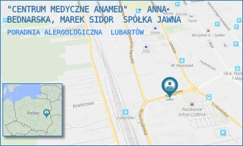 PORADNIA ALERGOLOGICZNA - "CENTRUM MEDYCZNE ANAMED"  - ANNA BEDNARSKA,  SPÓŁKA JAWNA - KOLEJOWA 5,  LUBARTÓW