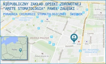 PORADNIA CHIRURGII STOMATOLOGICZNEJ - NIEPUBLICZNY ZAKŁAD OPIEKI ZDROWOTNEJ "ARETE STOMATOLOGIA" PAWEŁ ZAŁĘSKI - WYSZYŃSKIEGO 53,  ŚWIDNIK