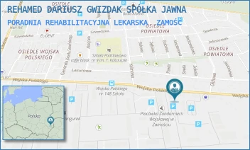 PORADNIA REHABILITACYJNA LEKARSKA - REHAMED DARIUSZ GWIZDAK SPÓŁKA JAWNA - KOSZARY 39,  ZAMOŚĆ
