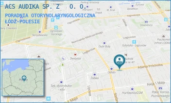 PORADNIA OTORYNOLARYNGOLOGICZNA - ACS AUDIKA SPÓŁKA Z OGRANICZONĄ ODPOWIEDZIALNOŚCIĄ - UL. DR. ADAMA PRÓCHNIKA 41,  ŁÓDŹ-POLESIE