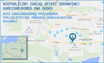 NZOZ KARDIONEUROMED PRZYCHODNIA SPECJALISTYCZNA PORADNIA KARDIOLOGICZNA - NIEPUBLICZNY ZAKŁAD OPIEKI ZDROWOTNEJ KARDIONEUROMED EWA DUDKO - 3-GO MAJA 87A,  BIŁGORAJ