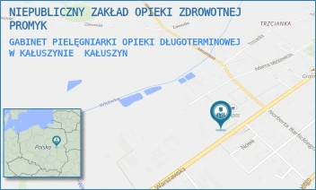 GABINET PIELĘGNIARKI OPIEKI DŁUGOTERMINOWEJ W KAŁUSZYNIE - NIEPUBLICZNY ZAKŁAD OPIEKI ZDROWOTNEJ PROMYK - WARSZAWSKA 50,  KAŁUSZYN