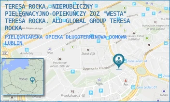 PIELĘGNIARSKA OPIEKA DŁUGOTERMINOWA DOMOWA - TERESA ROCKA, NIEPUBLICZNY PIELĘGNACYJNO-OPIEKUŃCZY ZOZ "WESTA" TERESA ROCKA. ALD GLOBAL GROUP TERESA ROCKA - ZYGMUNTA KRASIŃSKIEGO 2/16,  LUBLIN