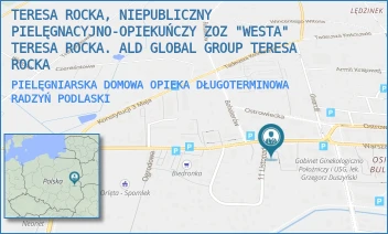 PIELĘGNIARSKA DOMOWA OPIEKA DŁUGOTERMINOWA - TERESA ROCKA, NIEPUBLICZNY PIELĘGNACYJNO-OPIEKUŃCZY ZOZ "WESTA" TERESA ROCKA. ALD GLOBAL GROUP TERESA ROCKA - WARSZAWSKA 17/2,  RADZYŃ PODLASKI