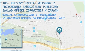 ODDZIAŁ KARDIOLOGICZNY Z PODODDZIAŁEM INTENSYWNEGO NADZORU KARDIOLOGICZNEGO - 105. KRESOWY SZPITAL WOJSKOWY Z PRZYCHODNIĄ SAMODZIELNY PUBLICZNY ZAKŁAD OPIEKI ZDROWOTNEJ W ŻARACH - UL. DOMAŃSKIEGO 2,  ŻARY