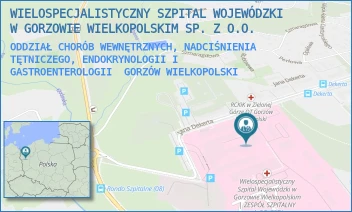 ODDZIAŁ CHORÓB WEWNĘTRZNYCH, NADCIŚNIENIA TĘTNICZEGO, ENDOKRYNOLOGII I GASTROENTEROLOGII - WIELOSPECJALISTYCZNY SZPITAL WOJEWÓDZKI W GORZOWIE WIELKOPOLSKIM SP. Z O.O. - JANA DEKERTA 1,  GORZÓW WIELKOPOLSKI
