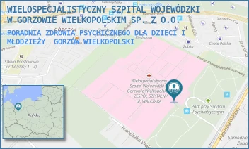 PORADNIA ZDROWIA PSYCHICZNEGO DLA DZIECI I MŁODZIEŻY - WIELOSPECJALISTYCZNY SZPITAL WOJEWÓDZKI W GORZOWIE WIELKOPOLSKIM SP. Z O.O. - UL. FRANCISZKA WALCZAKA 42,  GORZÓW WIELKOPOLSKI