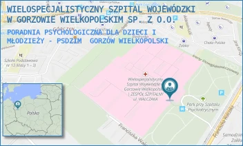 PORADNIA PSYCHOLOGICZNA DLA DZIECI I MŁODZIEŻY - PSDZIM - WIELOSPECJALISTYCZNY SZPITAL WOJEWÓDZKI W GORZOWIE WIELKOPOLSKIM SP. Z O.O. - UL. FRANCISZKA WALCZAKA 42,  GORZÓW WIELKOPOLSKI