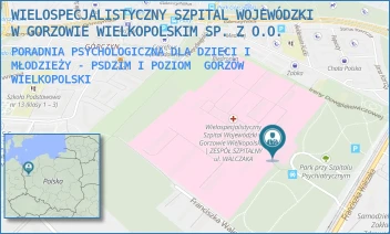 PORADNIA PSYCHOLOGICZNA DLA DZIECI I MŁODZIEŻY - PSDZIM I POZIOM - WIELOSPECJALISTYCZNY SZPITAL WOJEWÓDZKI W GORZOWIE WIELKOPOLSKIM SP. Z O.O. - UL. FRANCISZKA WALCZAKA 42,  GORZÓW WIELKOPOLSKI