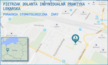 PORADNIA STOMATOLOGICZNA - PIETRZAK JOLANTA INDYWIDUALNA PRAKTYKA LEKARSKA - UL. GÓRNOSLĄSKA 2,  ŻARY