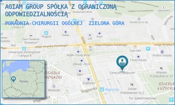 PORADNIA CHIRURGII OGÓLNEJ - AGIAM GROUP SPÓŁKA Z OGRANICZONĄ ODPOWIEDZIALNOŚCIĄ - UL. STEFANA WYSZYŃSKIEGO 99,  ZIELONA GÓRA
