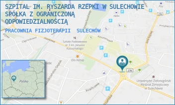 PRACOWNIA FIZJOTERAPII - SZPITAL IM. RYSZARDA RZEPKI W SULECHOWIE SPÓŁKA Z OGRANICZONĄ ODPOWIEDZIALNOŚCIĄ - UL. ARMII KRAJOWEJ 50,  SULECHÓW