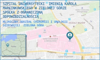 KLINICZNY ODDZIAŁ CHIRURGII I UROLOGII DZIECIĘCEJ - SZPITAL UNIWERSYTECKI  IMIENIA KAROLA MARCINKOWSKIEGO W ZIELONEJ GÓRZE SPÓŁKA Z OGRANICZONĄ ODPOWIEDZIALNOŚCIĄ - UL. LUDWIKA WARYŃSKIEGO 2,  ZIELONA GÓRA