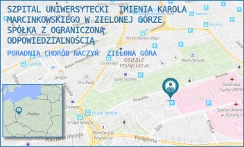 PORADNIA CHORÓB NACZYŃ - SZPITAL UNIWERSYTECKI  IMIENIA KAROLA MARCINKOWSKIEGO W ZIELONEJ GÓRZE SPÓŁKA Z OGRANICZONĄ ODPOWIEDZIALNOŚCIĄ - UL. ZYTY 26,  ZIELONA GÓRA