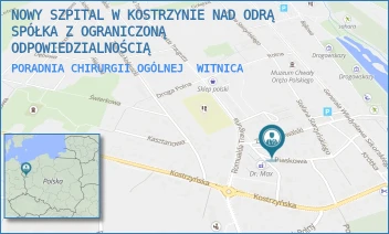 PORADNIA CHIRURGII OGÓLNEJ - NOWY SZPITAL W KOSTRZYNIE NAD ODRĄ SPÓŁKA Z OGRANICZONĄ ODPOWIEDZIALNOŚCIĄ - UL. PIASKOWA 4,  WITNICA