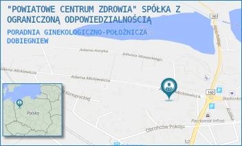 PORADNIA GINEKOLOGICZNO-POŁOŻNICZA - "POWIATOWE CENTRUM ZDROWIA" SPÓŁKA Z OGRANICZONĄ ODPOWIEDZIALNOŚCIĄ - UL. MICKIEWICZA 3,  DOBIEGNIEW