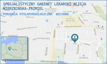 PORADNIA OTOLARYNGOLOGICZNA - SPECJALISTYCZNY GABINET LEKARSKI ALICJA WIERZBIŃSKA-TRZMIEL - UL. ZIELONY RYNEK 7,  WSCHOWA